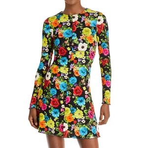 Alice + Olivia Delora Foral Paneled Mini Dress Sz 10